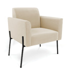 Sofá Namoradeira E 2 Poltronas Pé De Ferro Preto Marisa Suede