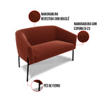 Sofá Namoradeira E 2 Poltronas Pé Ferro Pto Stella Bouclê D03