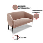 Sofá Namoradeira E 2 Poltronas Pé Ferro Pto Stella Bouclê Ros