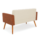 Sofá Namoradeira E 2 Poltronas Pés Palito Castanho Elisa Noze