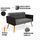 Sofá Namoradeira E 2 Poltronas Pés Palito Castanho Elisa Pret