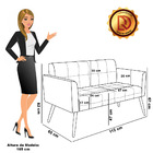 Sofá Namoradeira E 2 Poltronas Pés Palito Natural Elisa Nozes