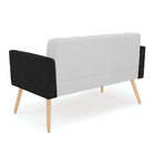 Sofá Namoradeira E 2 Poltronas Pés Palito Natural Elisa Preto