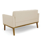 Sofá Namoradeira E Poltrona Base De Madeira Castanho Elisa Co