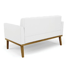 Sofá Namoradeira E Poltrona Base De Madeira Castanho Elisa Co