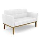 Sofá Namoradeira E Poltrona Base De Madeira Castanho Elisa Co