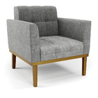 Sofá Namoradeira E Poltrona Base De Madeira Castanho Elisa Li