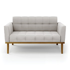 Sofá Namoradeira E Poltrona Base De Madeira Castanho Elisa Ve