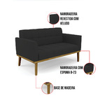 Sofá Namoradeira E Poltrona Base De Madeira Castanho Elisa Ve