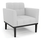 Sofá Namoradeira E Poltrona Base De Madeira Preto Elisa Linho