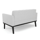 Sofá Namoradeira E Poltrona Base De Madeira Preto Elisa Linho