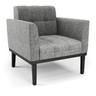 Sofá Namoradeira E Poltrona Base De Madeira Preto Elisa Linho