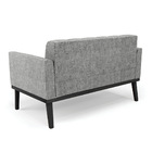 Sofá Namoradeira E Poltrona Base De Madeira Preto Elisa Linho