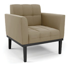 Sofá Namoradeira E Poltrona Base De Madeira Preto Elisa Suede