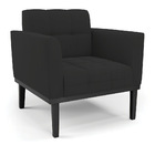 Sofá Namoradeira E Poltrona Base De Madeira Preto Elisa Velud