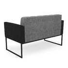 Sofá Namoradeira E Poltrona Base Industrial Preto Elisa Preto