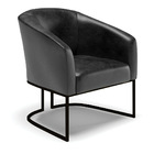 Sofá Namoradeira E Poltrona Base Industrial Preto Stella Cora