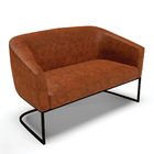 Sofá Namoradeira E Poltrona Base Industrial Preto Stella Cora