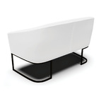 Sofá Namoradeira E Poltrona Base Industrial Preto Stella Cori