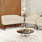 Sofá Namoradeira E Poltrona Base Industrial Preto Stella Linh