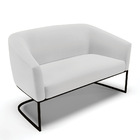 Sofá Namoradeira E Poltrona Base Industrial Preto Stella Linh