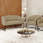 Sofá Namoradeira E Poltrona Base Industrial Preto Stella Sued