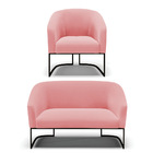 Sofá Namoradeira E Poltrona Base Industrial Preto Stella Sued