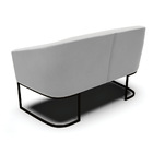 Sofá Namoradeira E Poltrona Base Industrial Preto Stella Sued