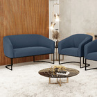 Sofá Namoradeira E Poltrona Base Industrial Preto Stella Sued