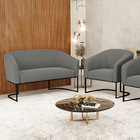 Sofá Namoradeira E Poltrona Base Industrial Preto Stella Sued