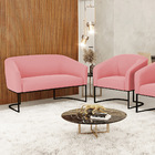 Sofá Namoradeira E Poltrona Base Industrial Preto Stella Sued