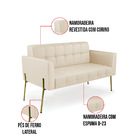 Sofá Namoradeira E Poltrona Base Pé De Ferro Dourado Elisa Co