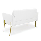 Sofá Namoradeira E Poltrona Base Pé De Ferro Dourado Elisa Co