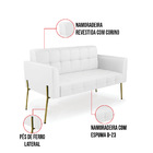 Sofá Namoradeira E Poltrona Base Pé De Ferro Dourado Elisa Co