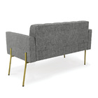 Sofá Namoradeira E Poltrona Base Pé De Ferro Dourado Elisa Li