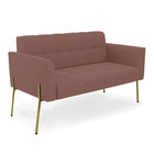 Sofá Namoradeira E Poltrona Base Pé De Ferro Dourado Elisa Ve