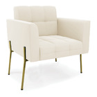 Sofá Namoradeira E Poltrona Base Pé De Ferro Dourado Elisa Ve