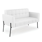 Sofá Namoradeira E Poltrona Base Pé De Ferro Preto Elisa Cori