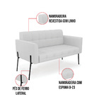 Sofá Namoradeira E Poltrona Base Pé De Ferro Preto Elisa Linh