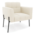 Sofá Namoradeira E Poltrona Base Pé De Ferro Preto Elisa Velu