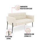 Sofá Namoradeira E Poltrona Base Pé De Ferro Preto Elisa Velu