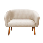 Sofá Namoradeira E Poltrona Giratória Cromada Stella Suede Be