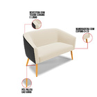 Sofá Namoradeira E Poltrona Giratória Ma30 Stella Preto/linho