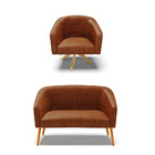 Sofá Namoradeira E Poltrona Giratória Ma30 Stella Sintético P