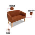 Sofá Namoradeira E Poltrona Giratória Ma30 Stella Sintético P