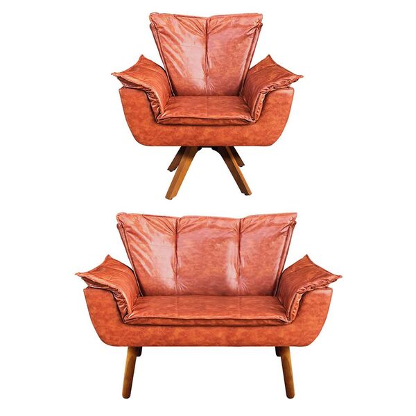 Sofá Namoradeira E Poltrona Giratória Mm30 Opala Corano D03 -