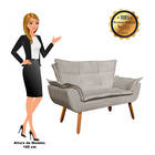 Sofá Namoradeira E Poltrona Giratória Mm30 Opala Suede D03 -