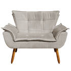 Sofá Namoradeira E Poltrona Giratória Mm30 Opala Suede D03 -