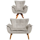 Sofá Namoradeira E Poltrona Giratória Mm30 Opala Suede D03 -