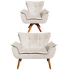 Sofá Namoradeira E Poltrona Giratória Mm30 Opala Suede D03 -